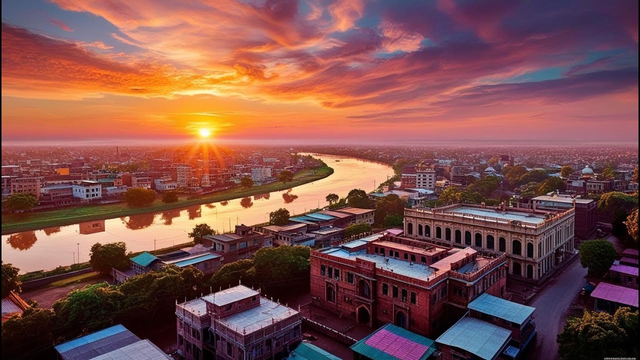 Mesmerizing Sunset Over Sylhet City | Golden Hour Magic | 4k Drone Footage