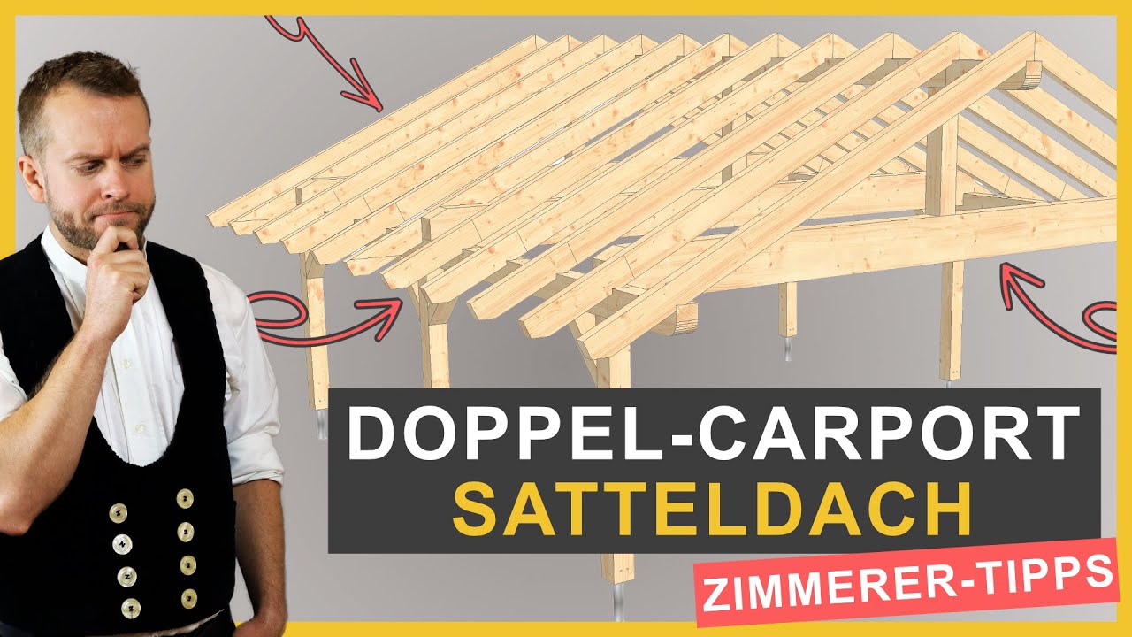 Doppel Carport mit Satteldach selber bauen (Schritt-für-Schritt Planung & Statik Tipps)