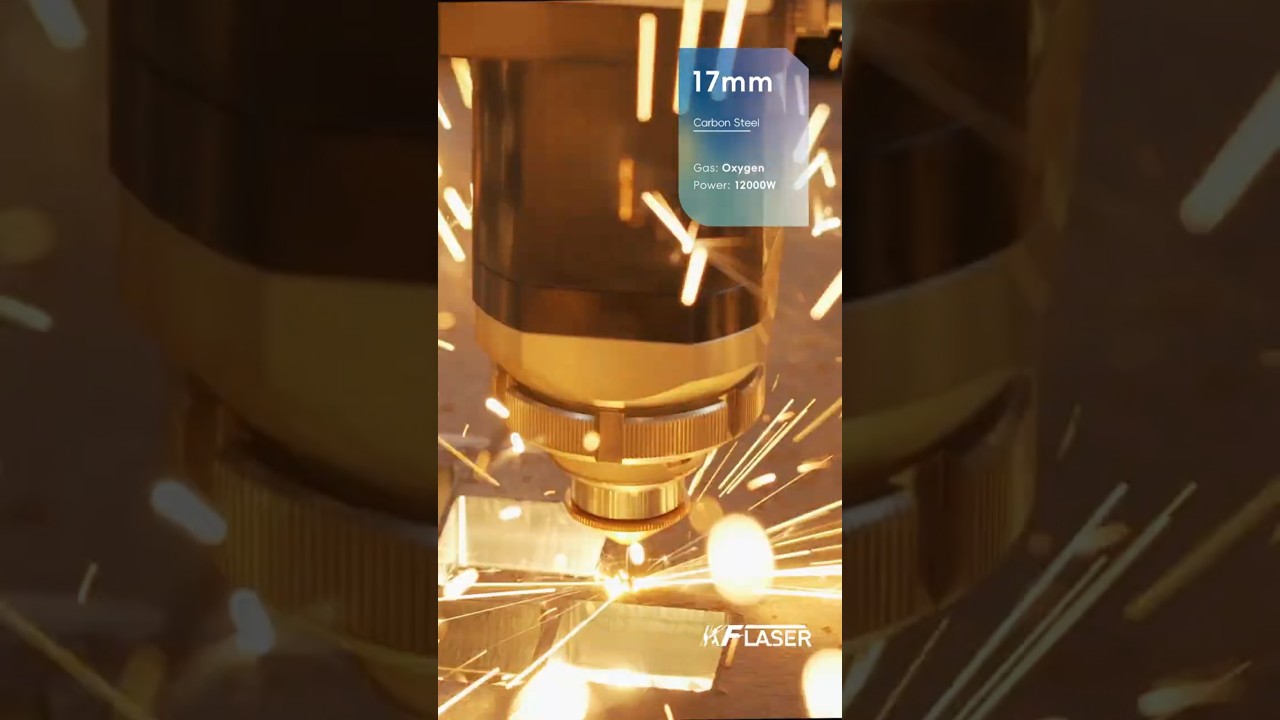 17mm carbon steel laser cutting with 12000W (oxygen) 