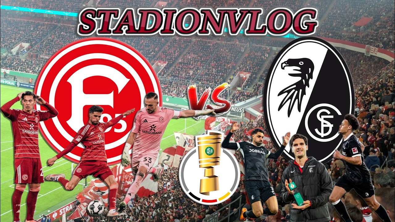 Pokalfight bis zum Schluss! | Fortuna Düsseldorf vs SC Freiburg | DFB POKAL 2. Runde Stadionvlog