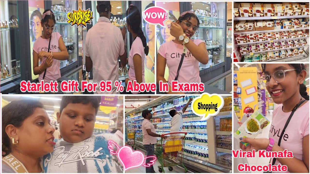 Starlett Got Surprise Gift For Getting 95% Above In Exams🤩Found The Viral KUNAFA Chocolate😊🍫