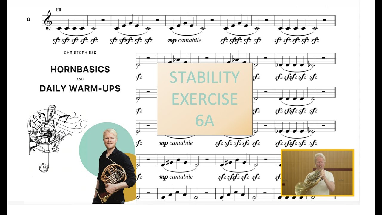 French Horn Masterclass - 6a Warm-up and Basics by Christoph Ess - stability exercises 6a playalong