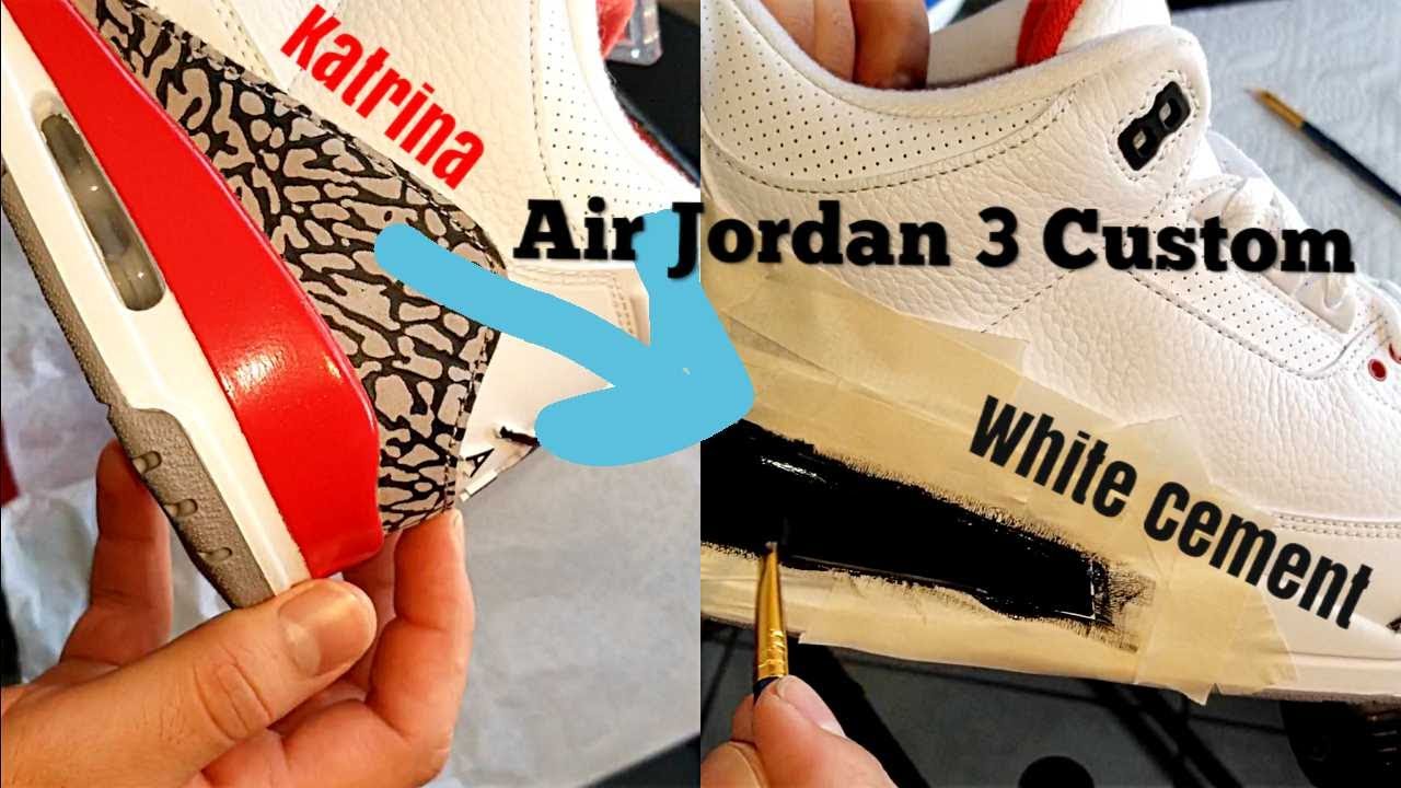 How To Customize Air Jordan 3 Katrina to White Cement