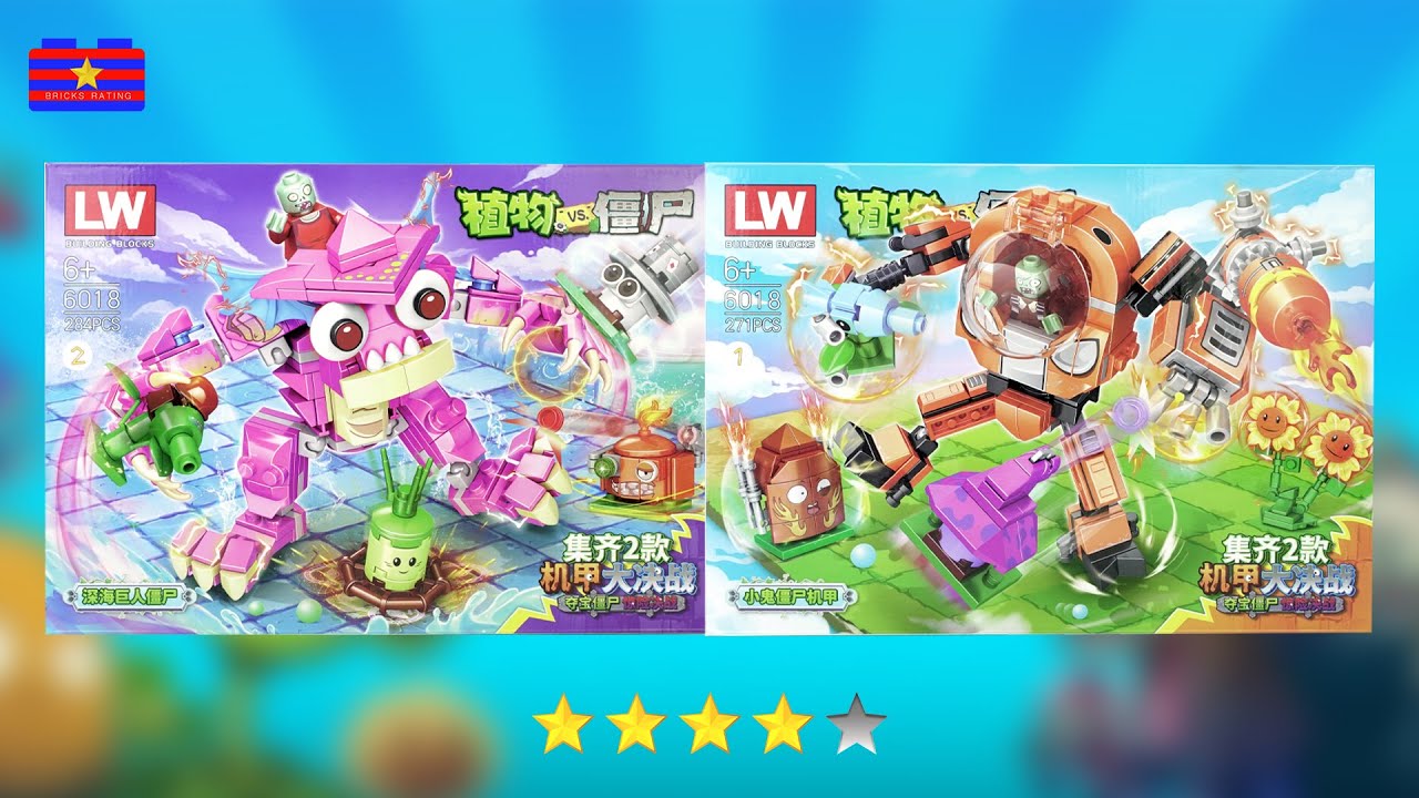 PVZ2 Mecha Battle Brick Sets Unboxing & Building