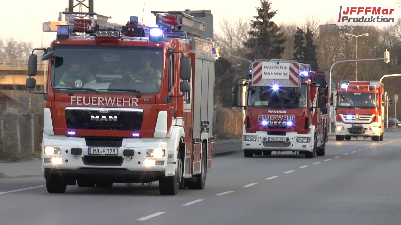 L&ouml;schzug BF Mannheim FW S&uuml;d + TroLF BF Mannheim FW Nord + RTW JUH RW Mannheim