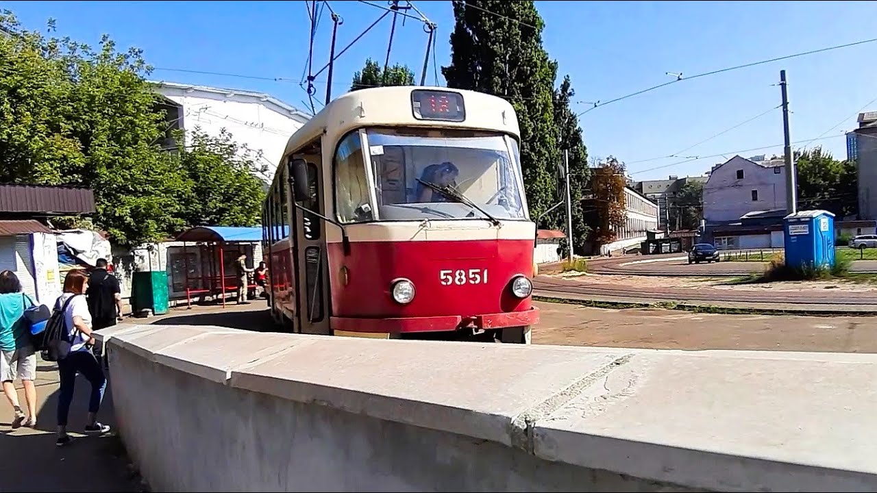 Трамвай №18.Контрактова площа-вул.Старовокзальна.Tatra T3SU #5851/Tram №18 Kontraktova-Starovokzalna