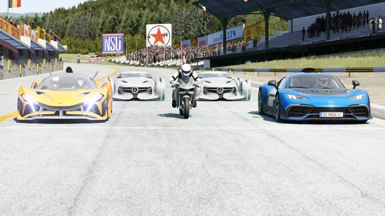 Kawasaki Ninja H2R vs Mercedes-Benz AMG One vs Apollo Project EVO vs Mercedes Benz Silver Arrow