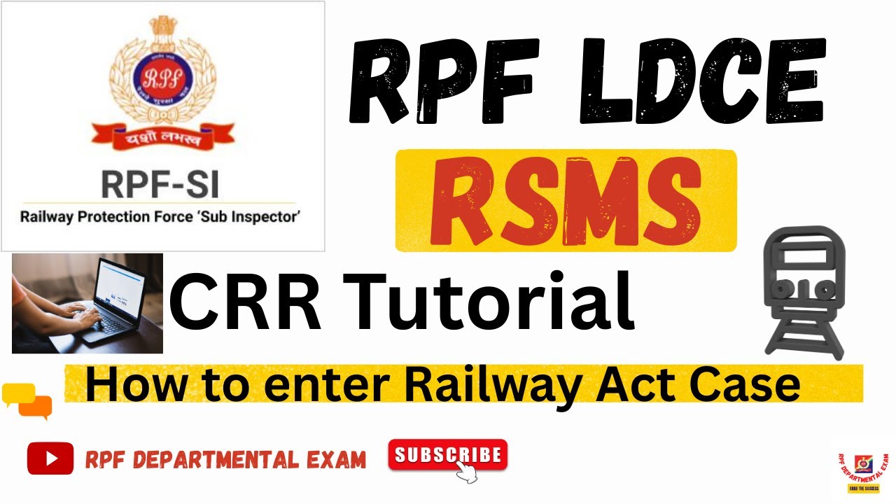 RSMS : How to Enter Railway Act Case in CRR | Step-by-Step Guide