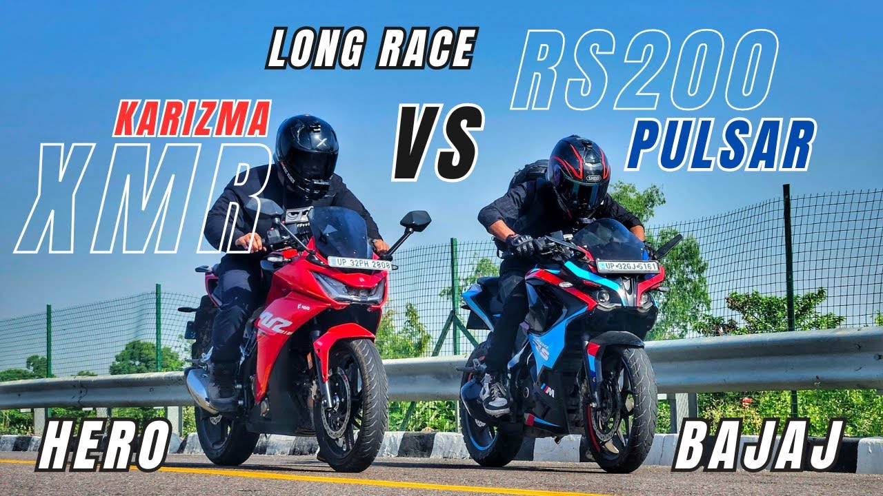 Hero Karizma XMR 210 Vs Bajaj Pulsar Rs200 Long Race Amazing Fight🔥| Which is Faster?