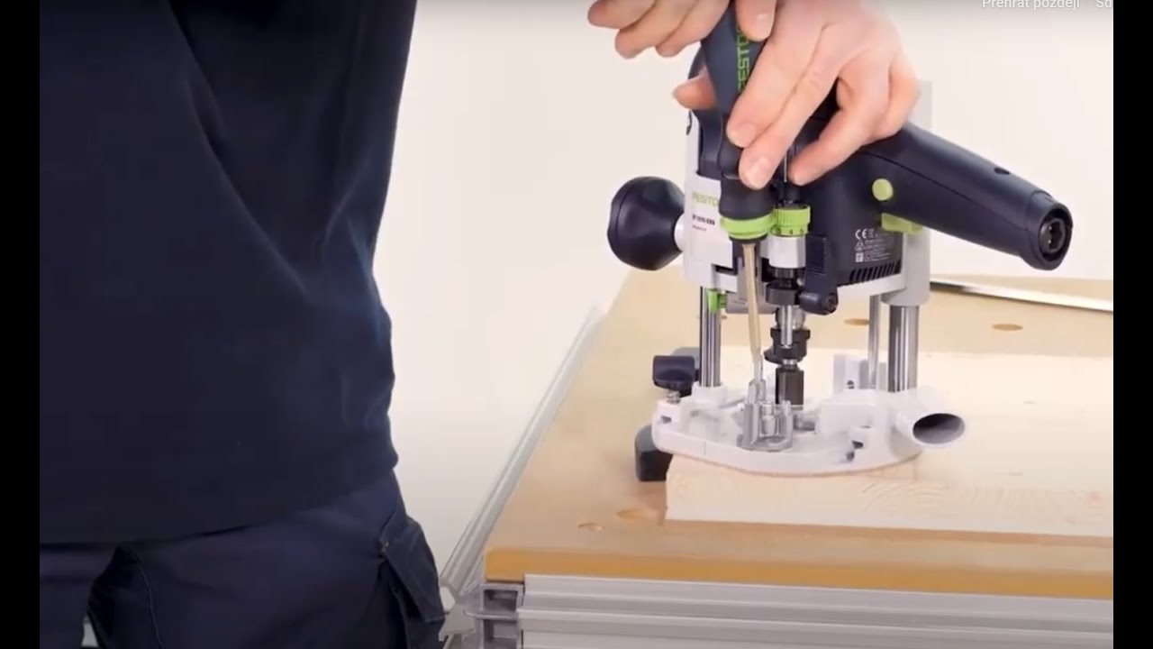 Festool frézka OF 1010 - frézování oblouku pomocí frézovacího kružítka