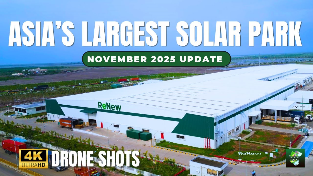 ReNew Power Solar Cell Plant Dholera | Asia&rsquo;s Biggest Solar Park Taking Shape | 4K Drone Shots