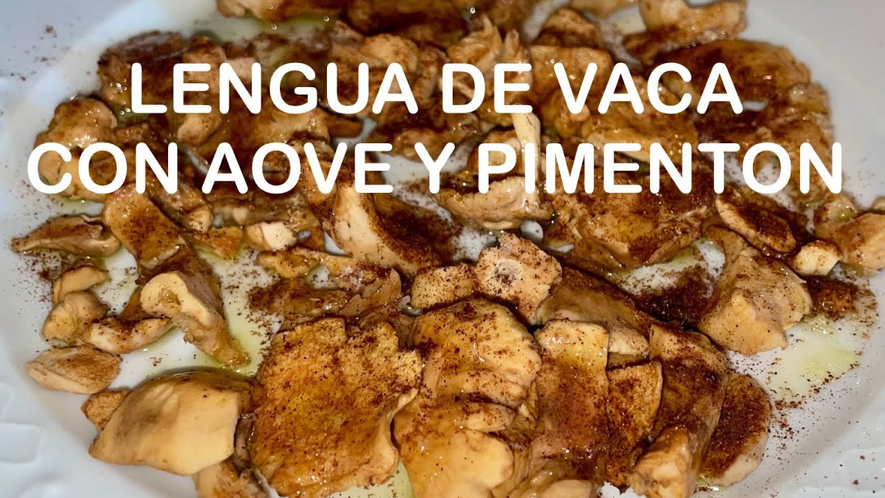 LENGUA DE VACA CON AOVE Y PIMENTON