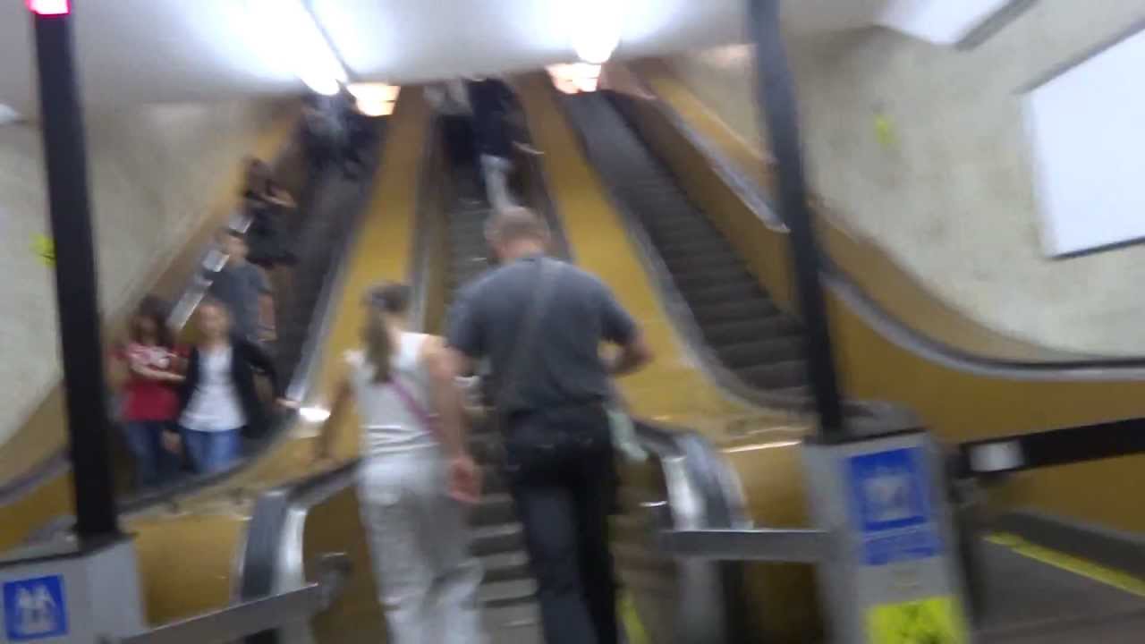 Ride on the subway in Minsk, Belarus Минске, Беларусь