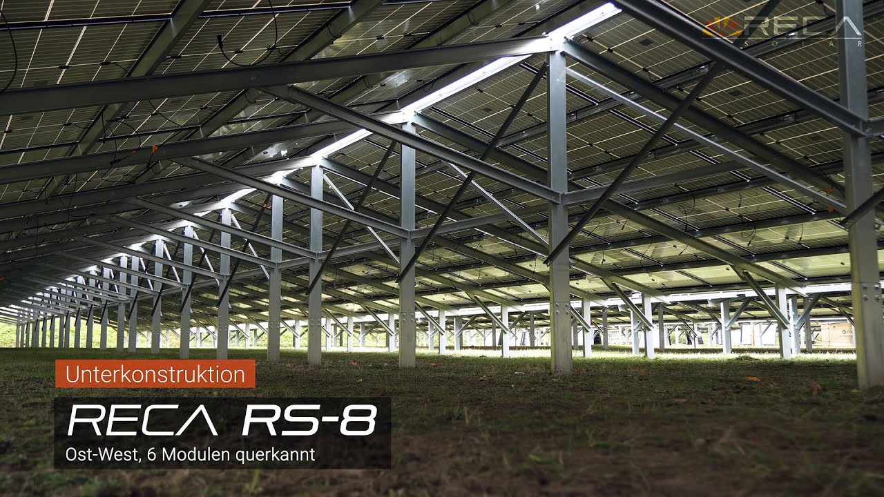 1.8MW Ost-West: Errichtung Freiflächen Photovoltaikanlage | Reca RS-8 Unterkonstruktion