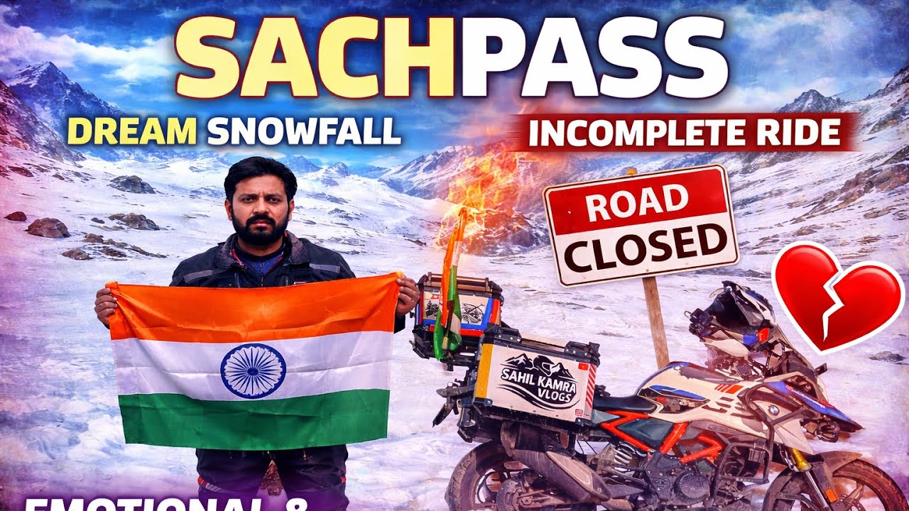 SACHPASS RIDE INCOMPLETE💔 | DREAM RIDE ADHURI REH GYE SNOWFALL KE KAARAN | BMWGS310