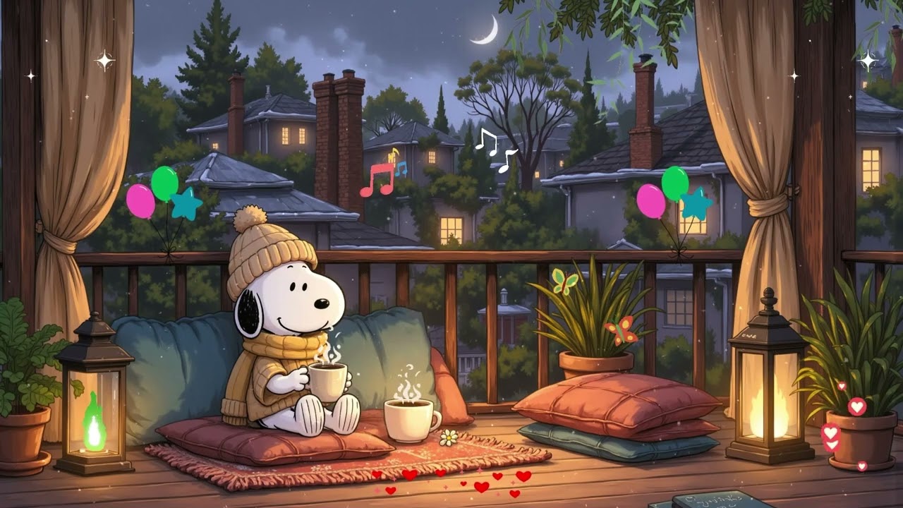 Snoopy’s Cozy Balcony Room ✨ Gentle Lofi Beats for Peaceful Focus & Relaxing Vibes