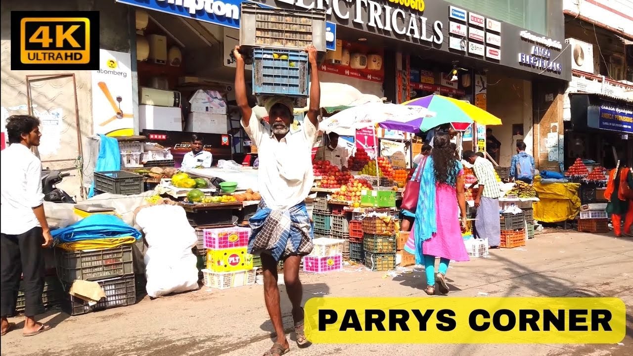 4K She' Walkin NSC BOSE STREET to MUDALI STREET in PARRYS CORNER, GEORGE TOWN | Chennai, TN Walk
