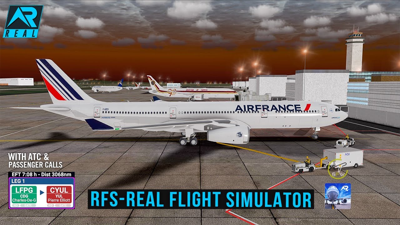 RFS — Real Flight Simulator — Париж — Монреаль ||Полный полет |A330 ||Air France ||FullHD ||RealR...
