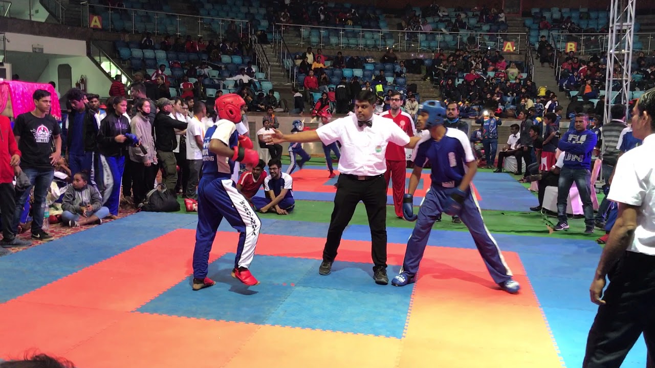 WAKO India point fight event national championship 2018 Omkar Rathod (blue corner)