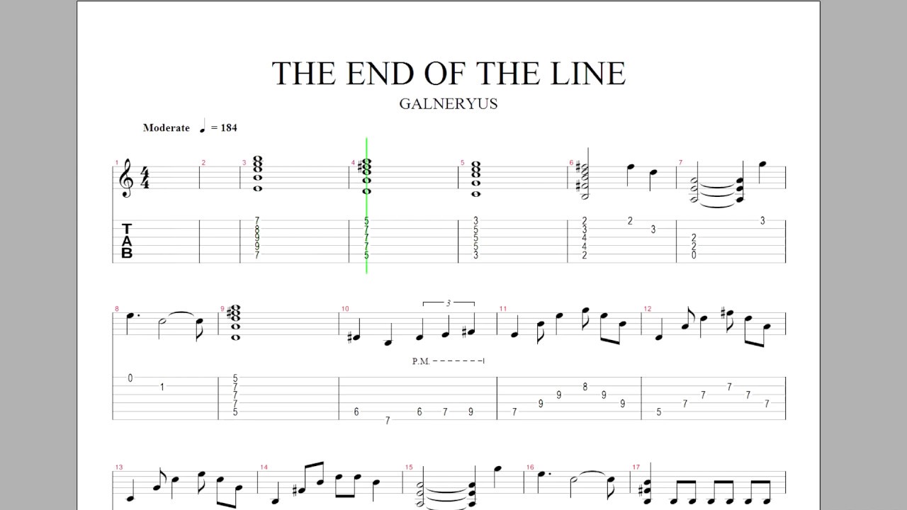 GALNERYUS - THE END OF THE LINE (Guitar TAB) INTO THE PURGATORY