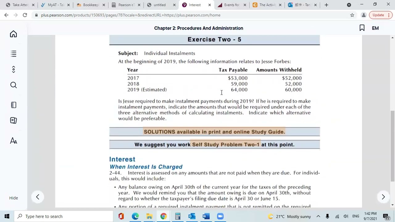 Canadian Income Tax - Instalment payment