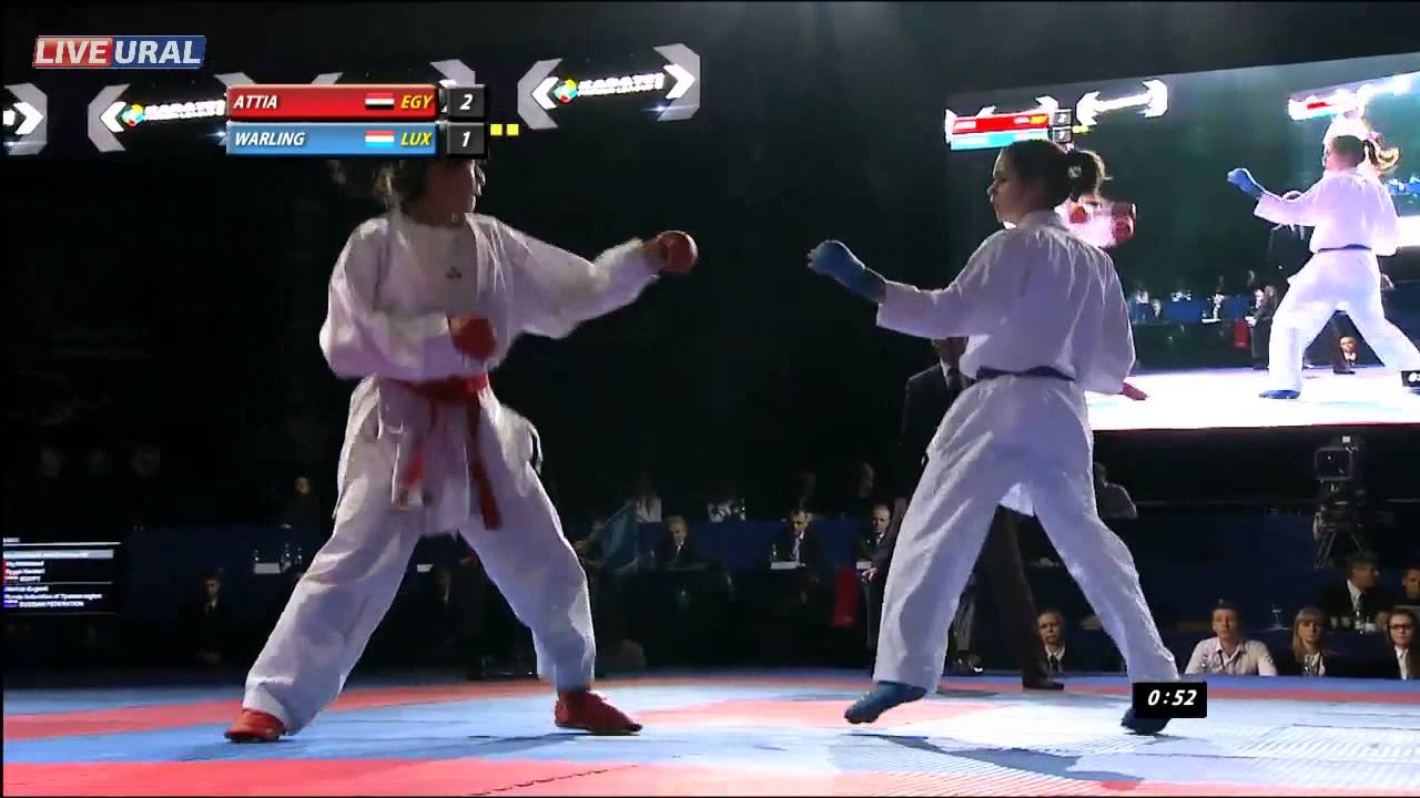 Attia Yassmin (EGY) - Warling Jenny (LUX) Gold medal fight Karate1 Premier League, Tyumen 2013