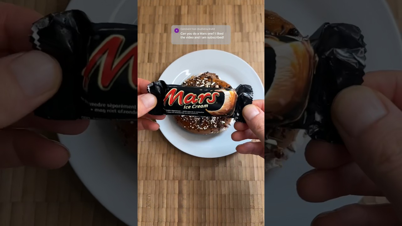 Mars and marshmallow fluff bagel topped with Mars ice cream ! 😋