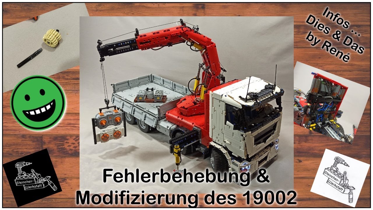 17 Motoren im Pneumatic Crane Truck von Mould King 19002 |