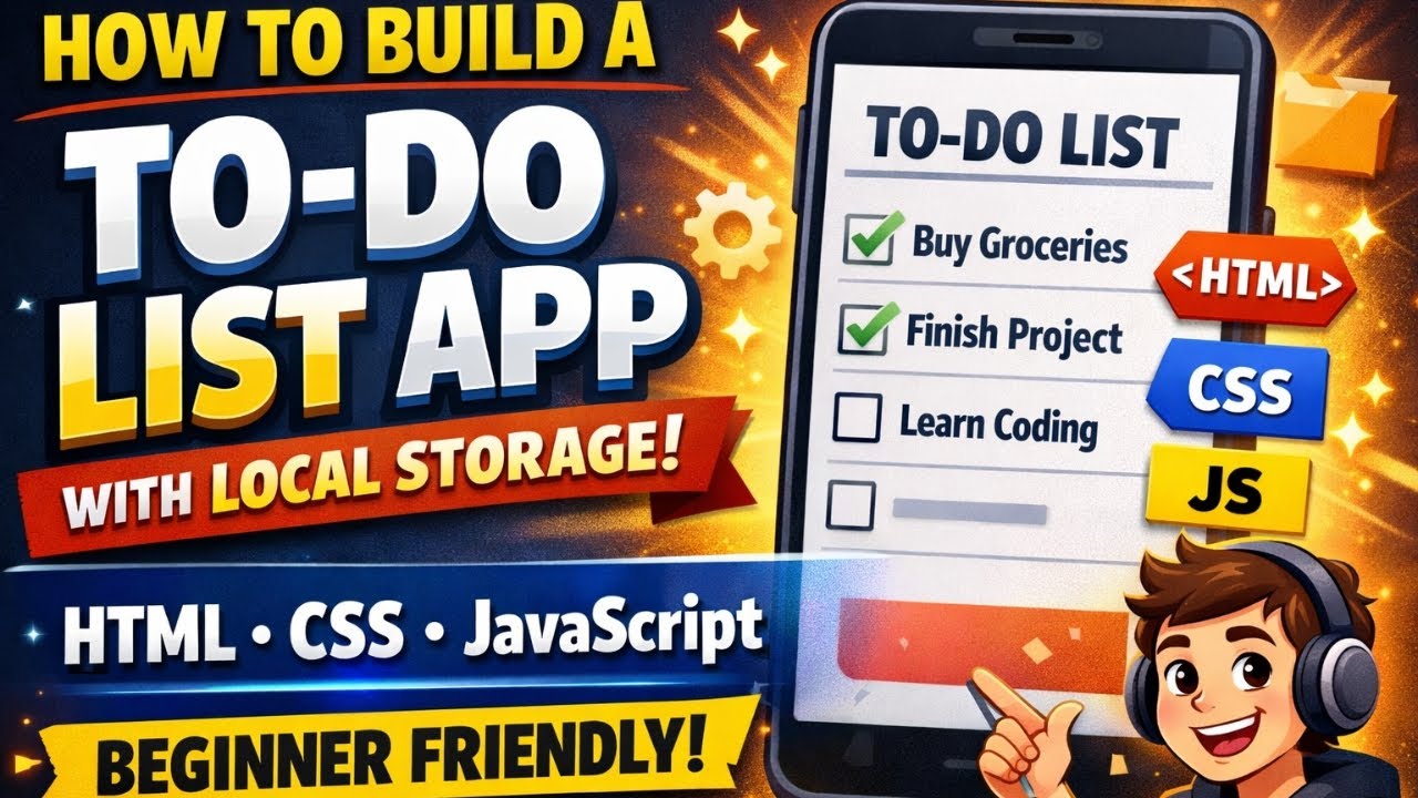Build a To-Do List App with HTML, CSS & JavaScript (Beginner Friendly Tutorial)