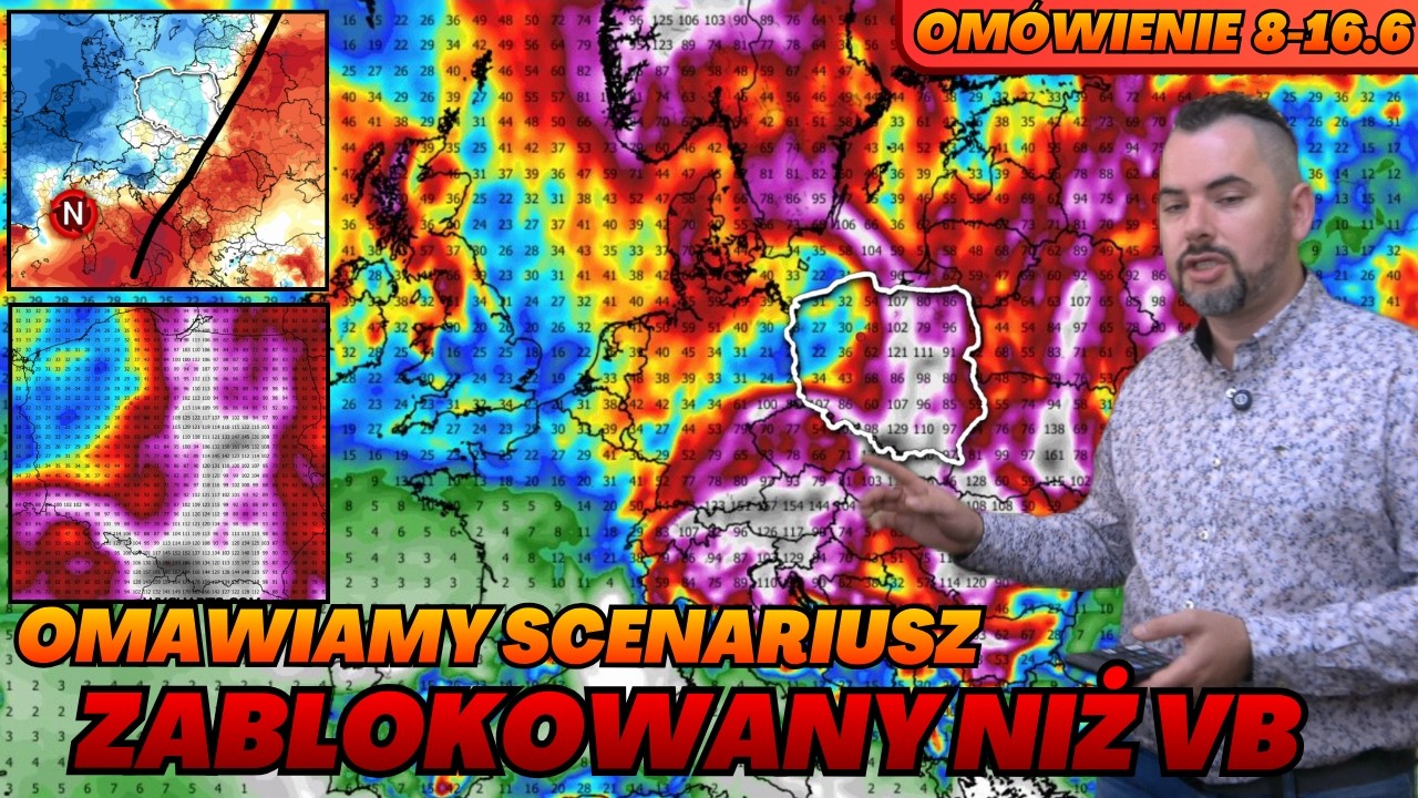 Niż VB zablokowany nad Bałkanami i Polską - intensywne opady deszczu. Omawiamy SCENARIUSZ