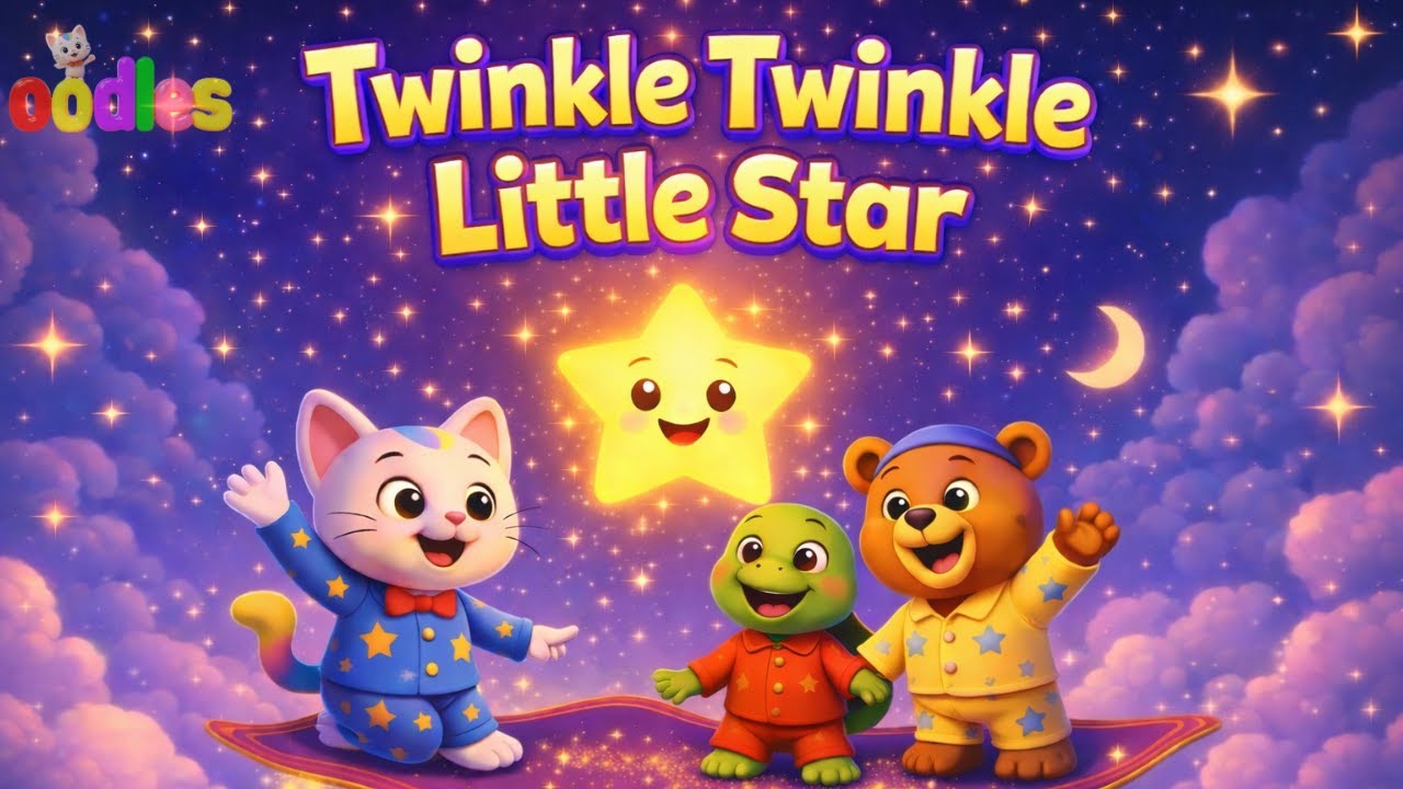 Twinkle Twinkle Little Star with Oodie 🌟 | Calm Bedtime Lullaby for Toddlers | Oodles Playtime