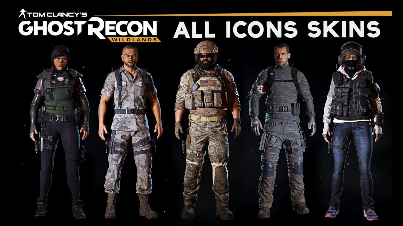Ghost Recon Wildlands - All Icons and Costumes (Rainbow Six Siege and Story Icon Skins)