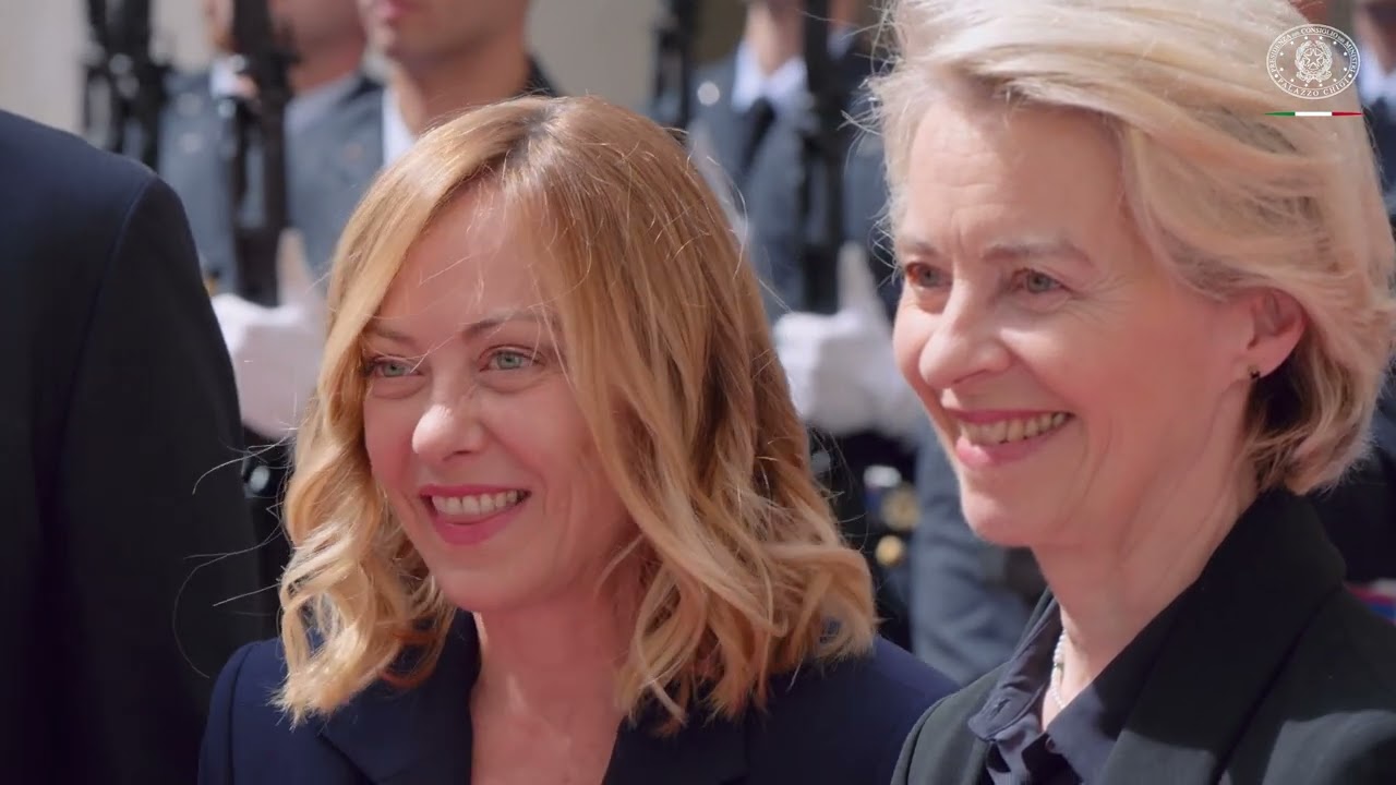 Roma - Incontro trilaterale Meloni - Vance - von der Leyen a Palazzo Chigi (18.05.25)