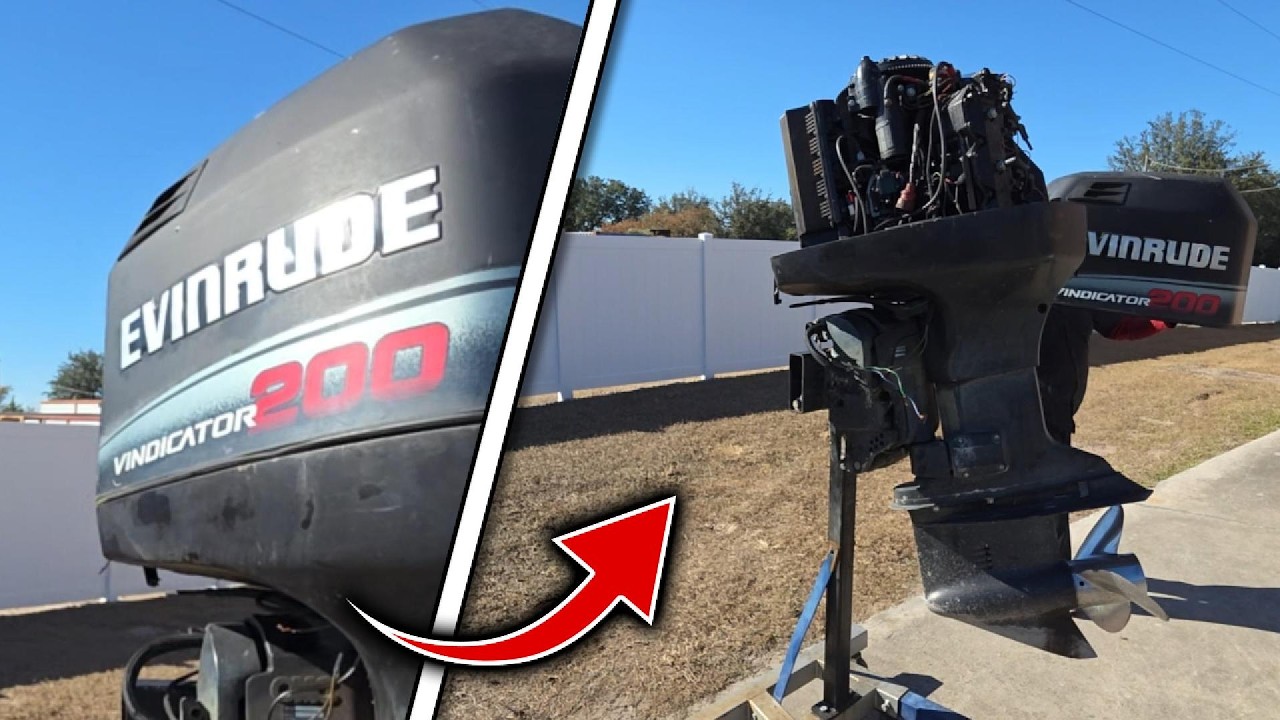 Evinrude 200 Outboard Motor 2 stroke  : Epic walk around & Roaring Startup !