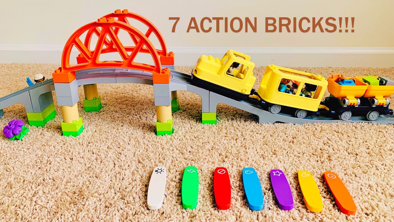 Lego adventure & learning for toddlers & kids | LEGO DUPLO Train with Bridge Tunnel & Action Bricks