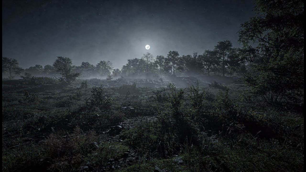 Still Night Landscape – Dark Ambient for Late Night Focus | 1 Hour