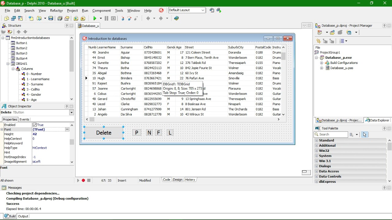 Deleting records in delphi