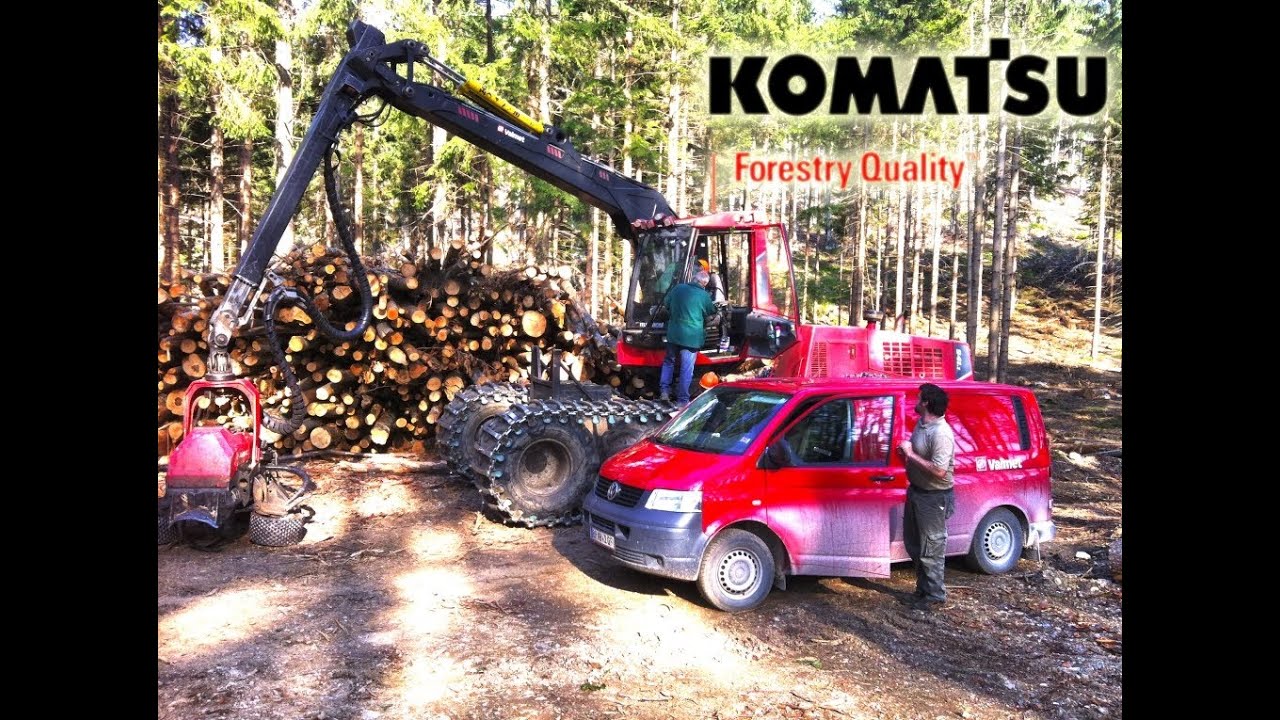 Valmet 941.1 timber harvester - Cleaning after sleet storm, Slovenia (Snežnik)
