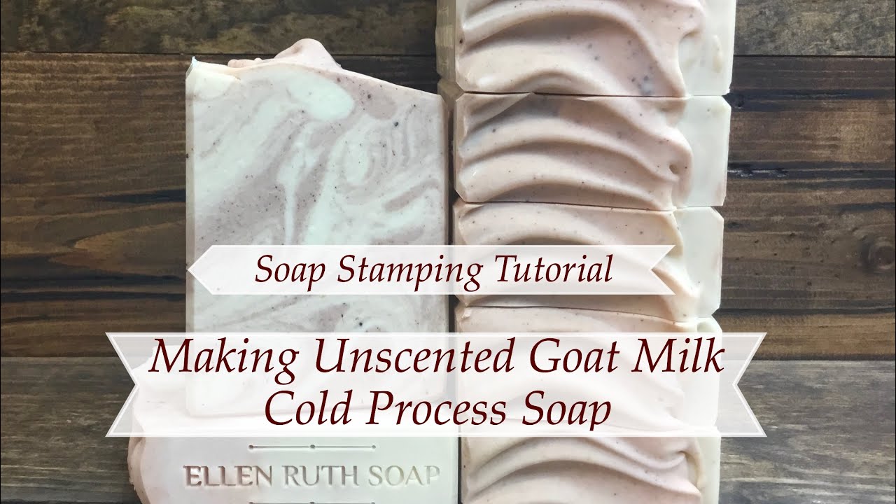 Making Unscented CREAMY GOAT MILK Soap & How to Stamp your Bars | Ellen Ruth Soap