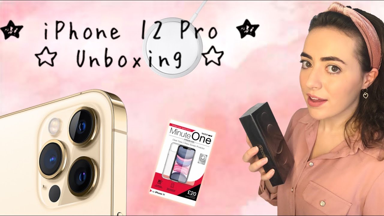 ★⋆🤍 Gold iPhone 12 Pro Unboxing 🤍⋆★    * ♡ With MagSafe Charger and Minute One Tech 21 Case ♡ *