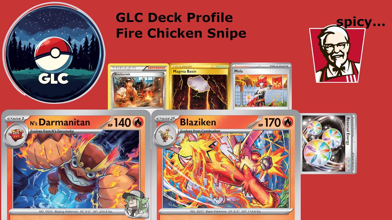 Pokemon GLC - Fire Chicken Snipe Deck Profile - Destined Rivals Format