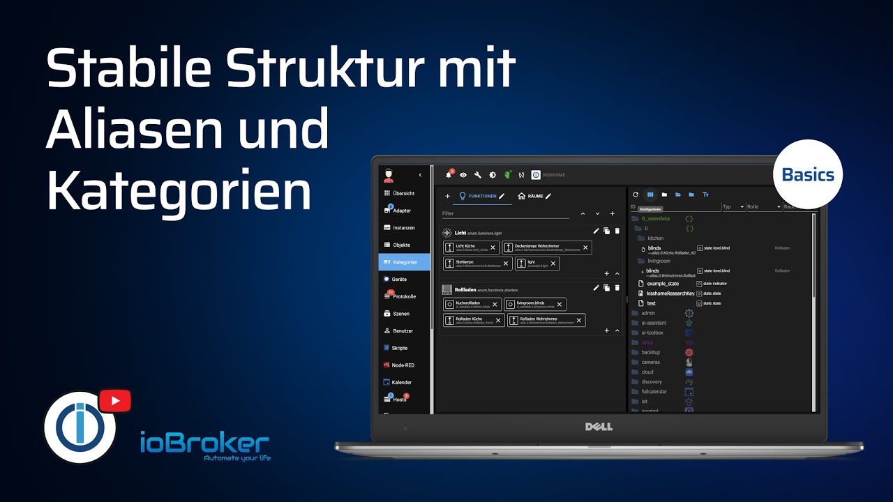 ioBroker Grundlagen: Objektstruktur mit Aliasen, Kategorien und virtuellen Ger&auml;ten