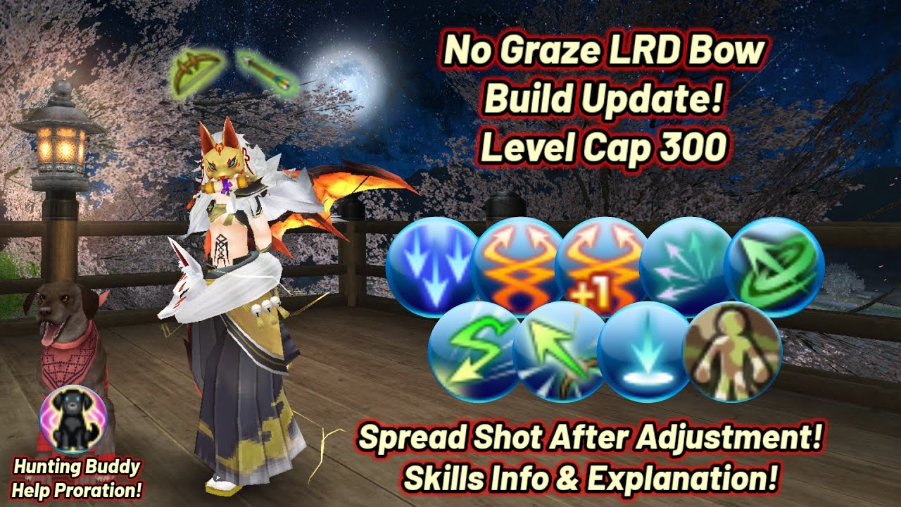 Toram Online - No Graze LRD Bow Build Update Level Cap 300! | Spread Shot After Adjustment!