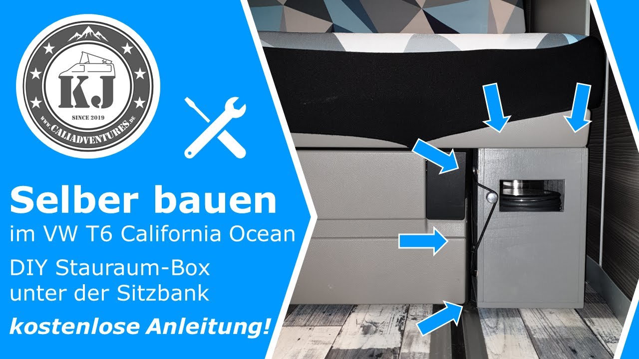 Selber bauen im VW T6 California Ocean - DIY Stauraum-Box unter der Sitzbank