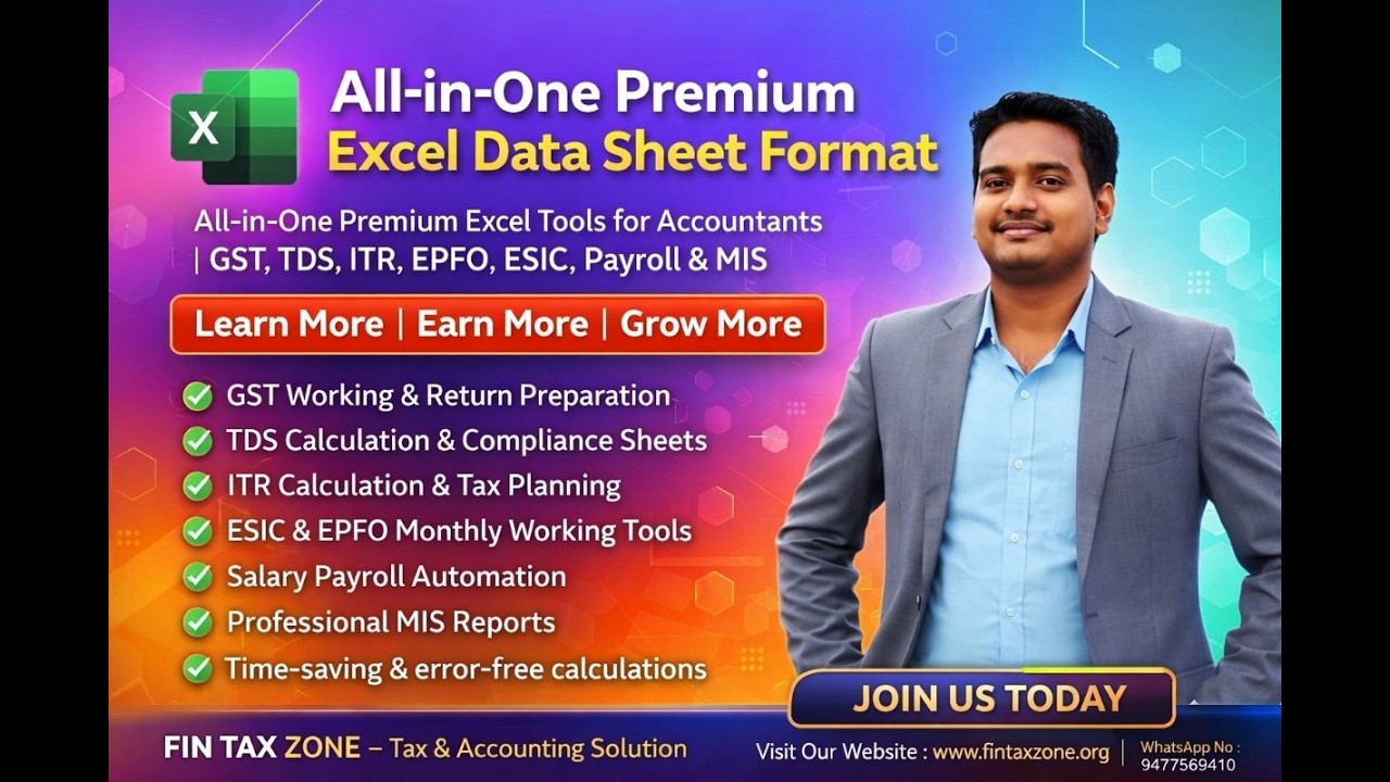 All-in-One Premium Excel Tools for Accountants | GST, TDS, ITR, EPFO, ESIC, Payroll & MIS
