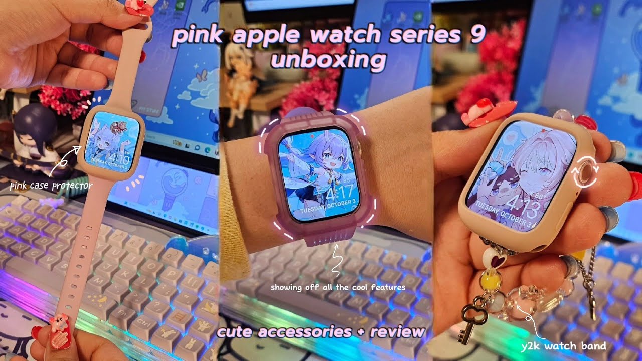 🌸Эстетическая распаковка розовых Apple Watch Series 9 + аксессуары и функции