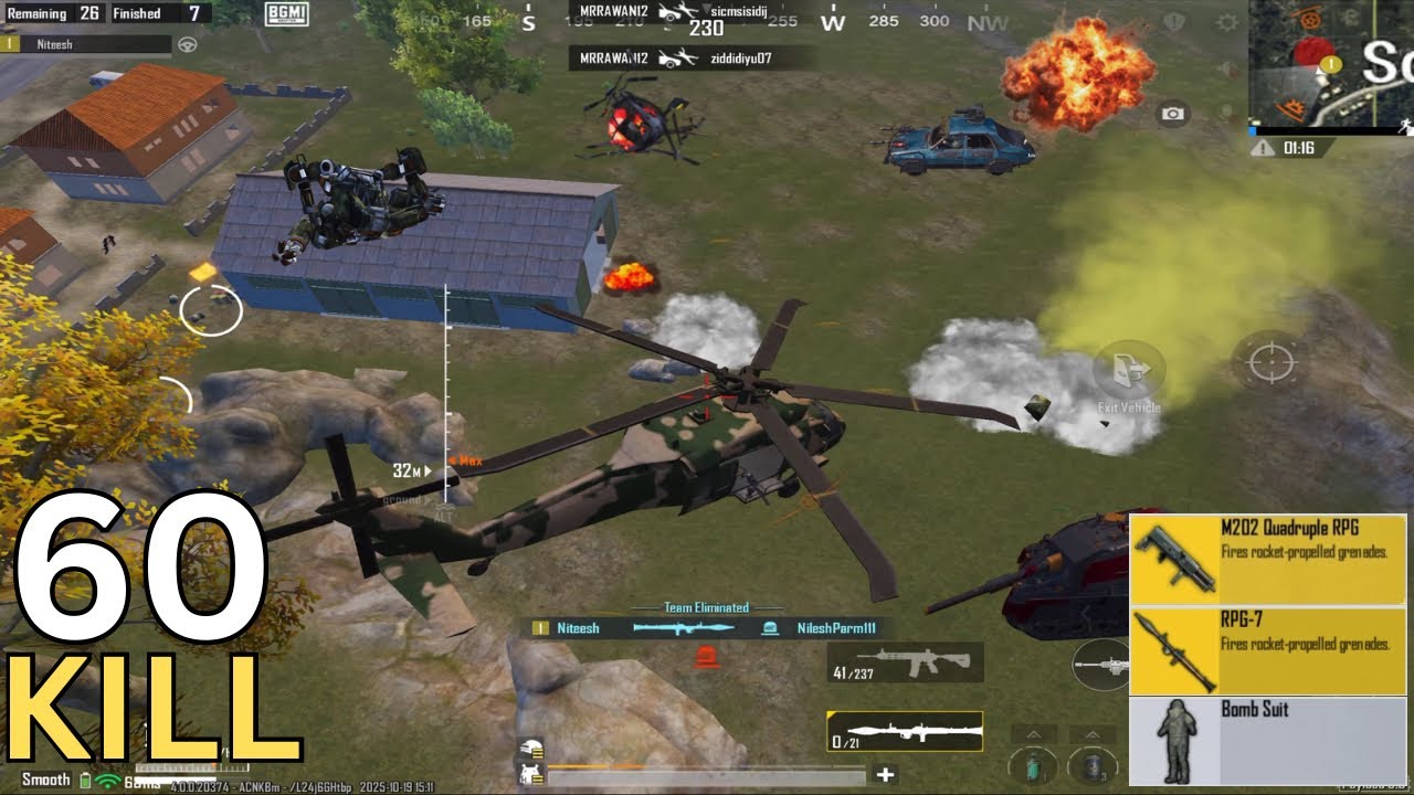 🤯 Massive M202 + RPG Action Against Filer Drop Squad, Hovercraft Tank in Payload 💥 || PUBG Mobile ||