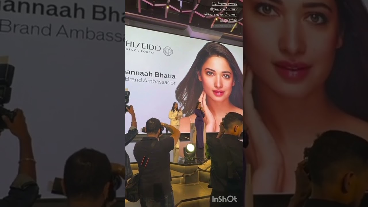 Tamannaah Bhatia at phoenix Mall of Asia Bangalore Shiseido VPN new launch happy to see you ma'am.