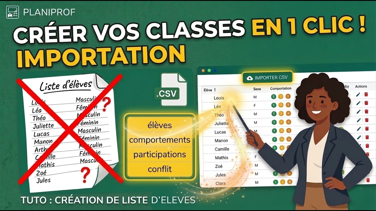 Tutoriel Planiprof : Ajouter et gérer sa liste d'élèves