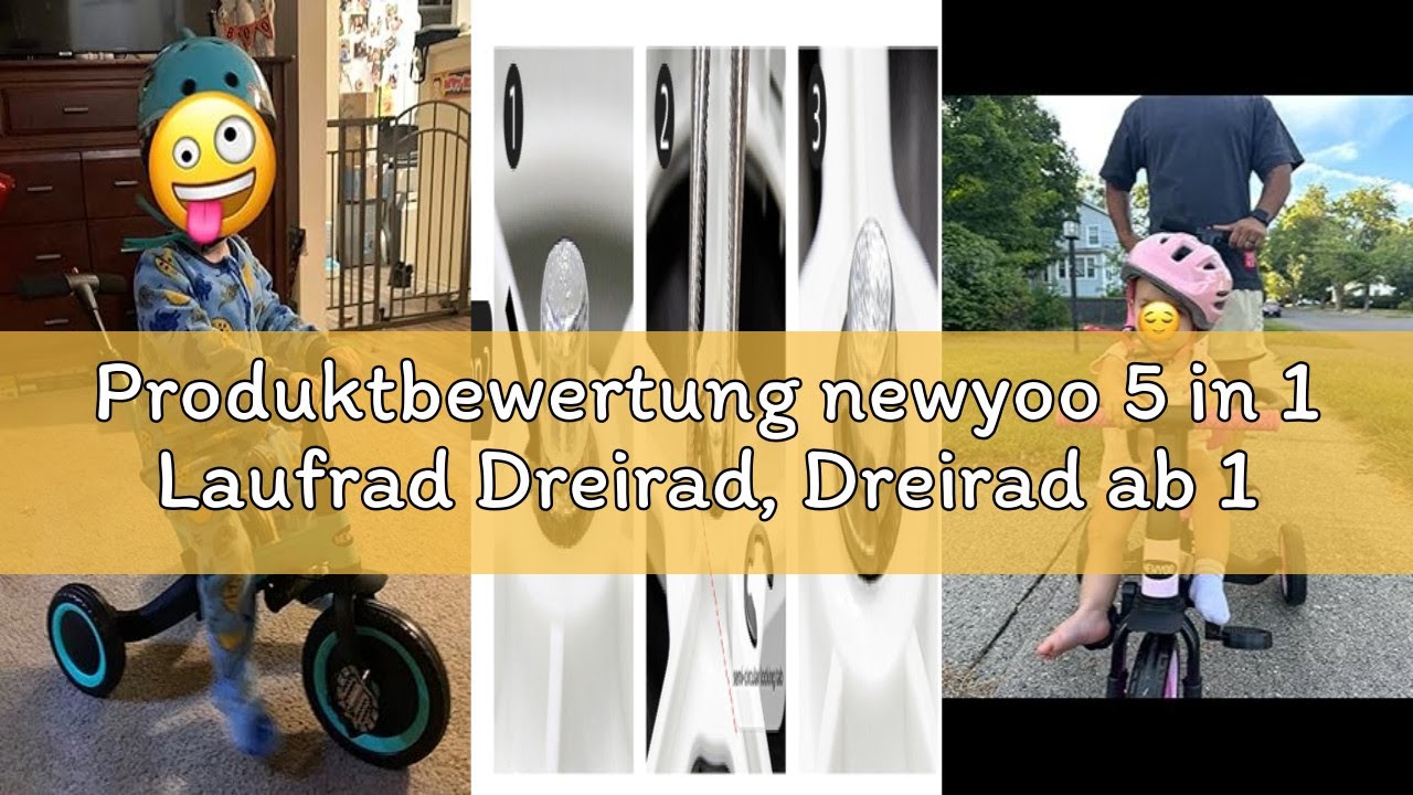 Produktbewertung newyoo 5 in 1 Laufrad Dreirad, Dreirad ab 1-3 Jahr, Kinderdreirad mit schubstange,
